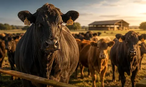 Angus cattle herd